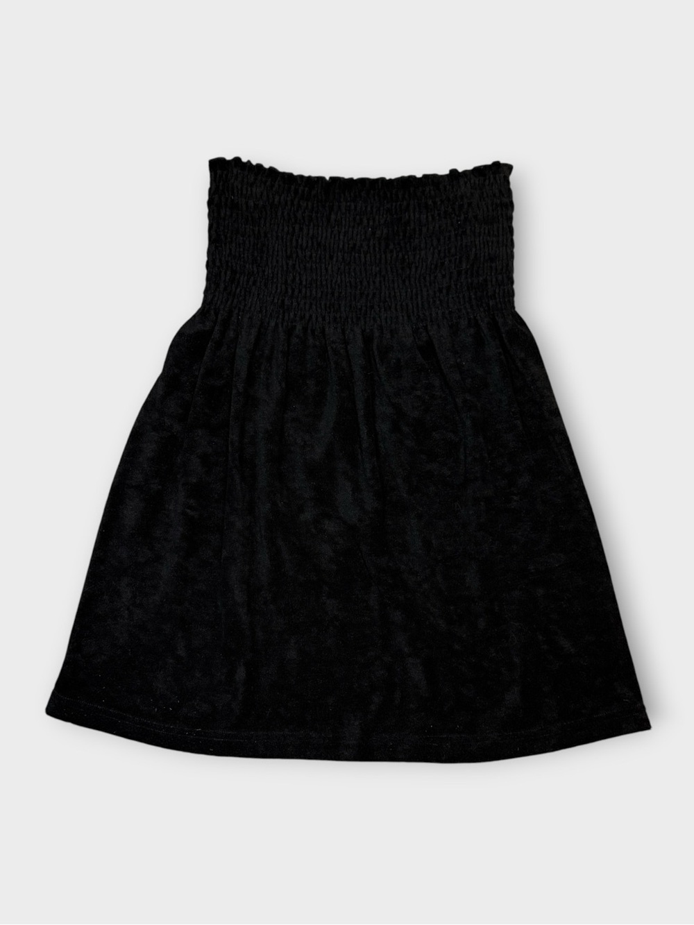 J.F.W Terry Beach Dress Black Strapless Smocked Cover Up Swimwear Size M